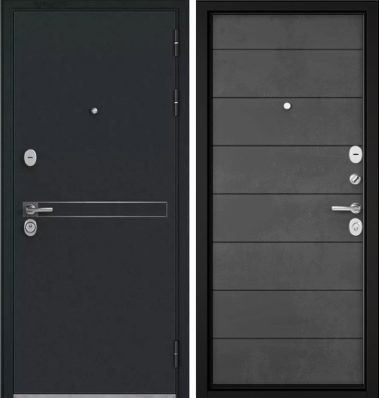 Дверь Бульдорс TRUST - MASS -  Р/Р  Черный муар металик D-4 КАЛЕ DIS006943
